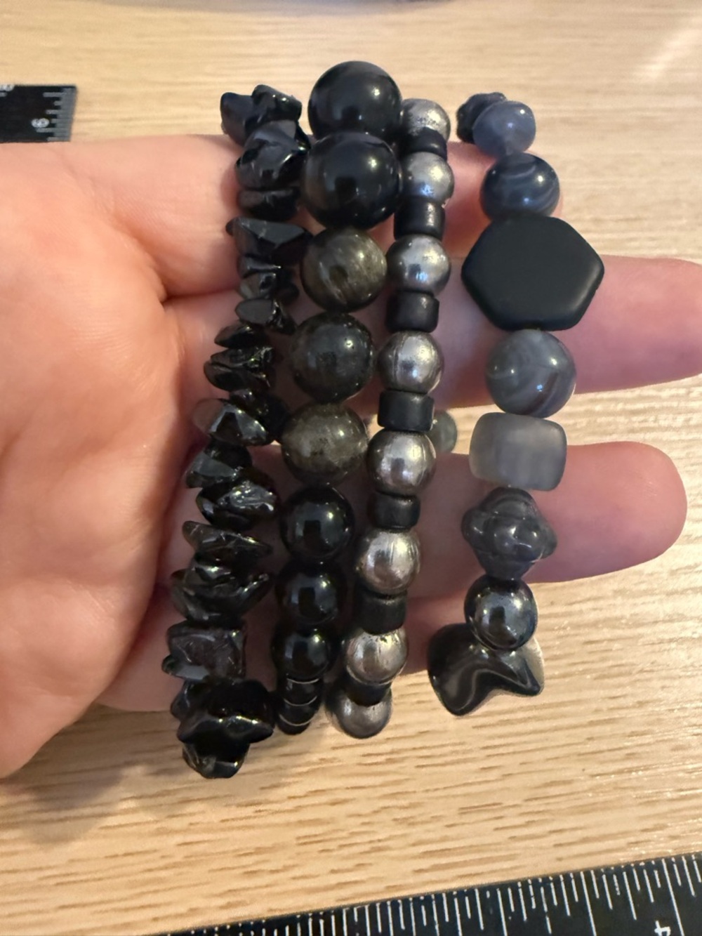 Stackable Black Bead Stretch Bracelets - Women's‎ Jewelry